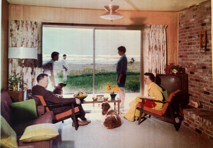 Picture of Barney Lucas and family at Hodges house in late 50s. Notice how close the beach is...