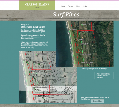 Overlay of original Donation land claims over current Surf Pines